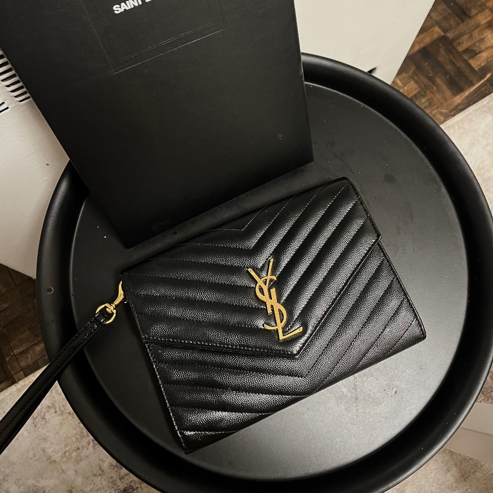 Saint Laurent Cassandre Matelasse Envelope Clutch